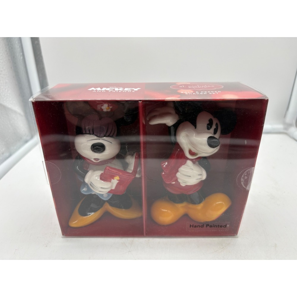 St Nicholas Square Disney Mickey Minnie Mouse Christmas Caroling Salt Pepper